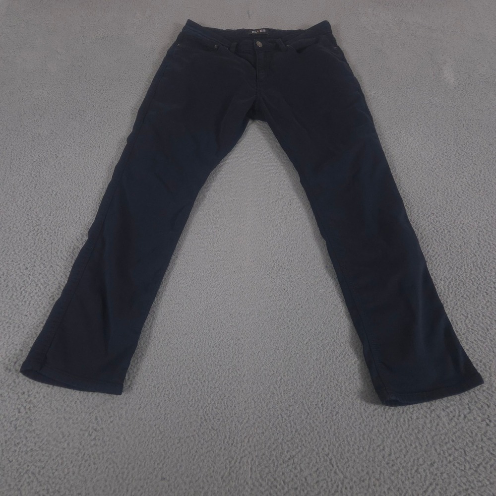 DU/ER Pants Mens 34x32 Navy No Sweat Relaxed Taper Cotton Tencel Performance
